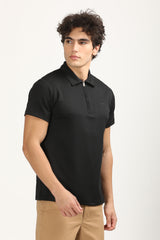 Slim Fit Zip-Up Textured Polo