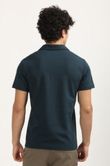 Slim Fit Zip-Up Textured Polo