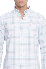 Light Green Premium Cotton Multicolor Check Shirt