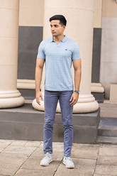 Aqua Slim Fit Chevron Polo T-Shirt