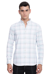 Light Green Premium Cotton Multicolor Check Shirt