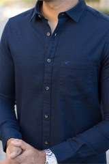 Dark Blue Premium Cotton Shirt