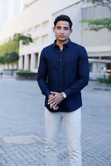 Dark Blue Premium Cotton Shirt