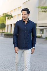 Dark Blue Premium Cotton Shirt