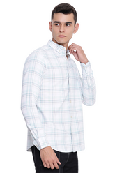 Light Green Premium Cotton Multicolor Check Shirt
