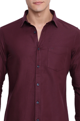 Maroon Soft Cotton Twill Shirt