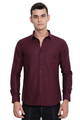 Maroon Soft Cotton Twill Shirt
