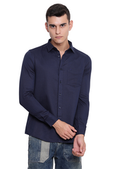 Navy Blue Soft Cotton Twill Shirt