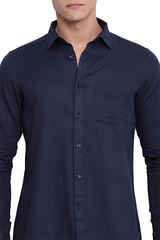 Navy Blue Soft Cotton Twill Shirt