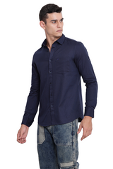 Navy Blue Soft Cotton Twill Shirt