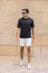 Black Shoulder Drop T-Shirt