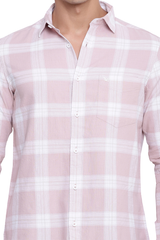 Light Pink Premium Cotton Check Shirt