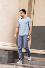 Aqua Slim Fit Chevron Polo T-Shirt