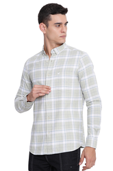 Light Green Premium Cotton Check Shirt