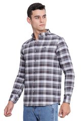 Grey Premium Cotton Check Shirt