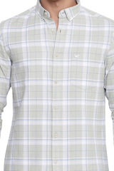 Light Green Premium Cotton Check Shirt