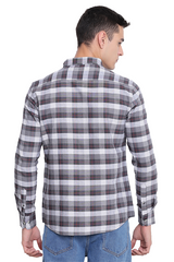 Grey Premium Cotton Check Shirt