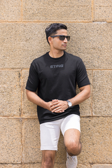 Black Shoulder Drop T-Shirt