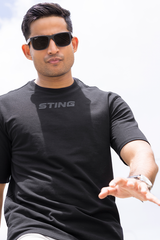 Black Shoulder Drop T-Shirt