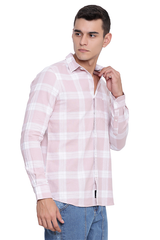 Light Pink Premium Cotton Check Shirt