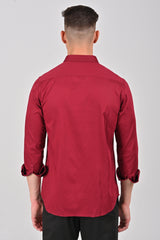 Burgundy Premium Stretch Satin Shirt