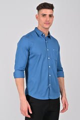 Jet Black Premium Stretch Satin Shirt | Blue Turquoise Premium Stretch Satin Shirt
