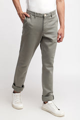 Green Stretch Solid Chino Trousers - SB1030 T-2